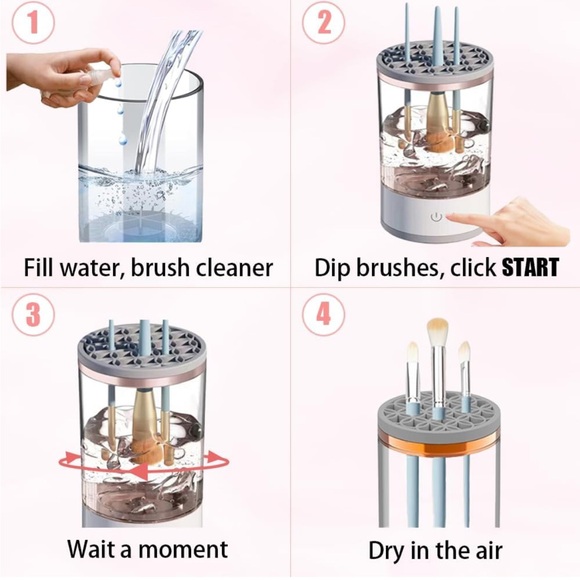 Eleganiiii Brush Cleaner Machine-Electric White Transparent NWT - Picture 5 of 10